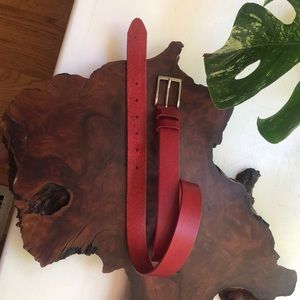 Vera Pelle Red Leather Belt made in Italy! 130/115